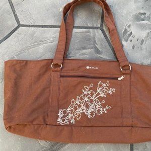 Yoga Bag by Gaiam 25"L x 6"W x 11"H Brown with White access - yoga mat bag